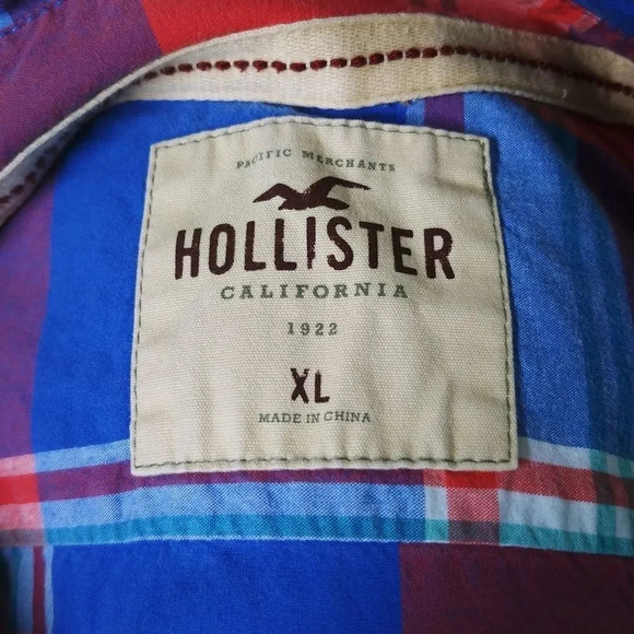 Hollister California Button Down  Shirt, Plaid, XL - Picture 10 of 11